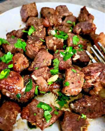 airfryer-garlicbuttersteakbites