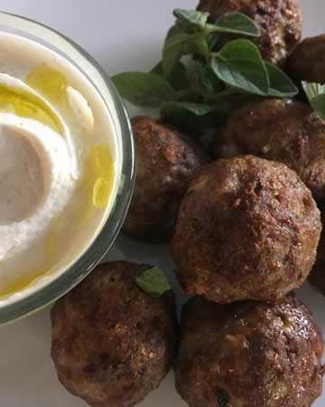 airfryer-lambmeatballsyogurttahinidippingsauce
