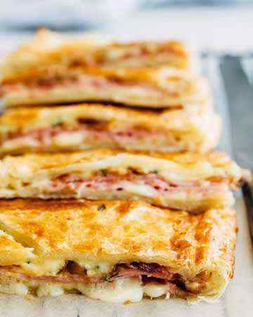 hamcheesepuffpastryslabpie