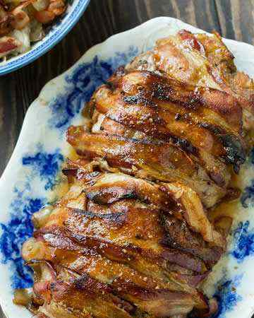 roastedporkloinwrappedbaconmaple