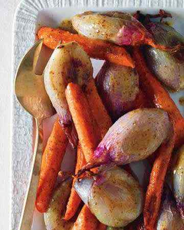 carrotsshallotsmustardglaze