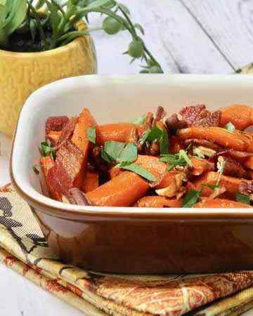 mapleglazedcarrotsbacon